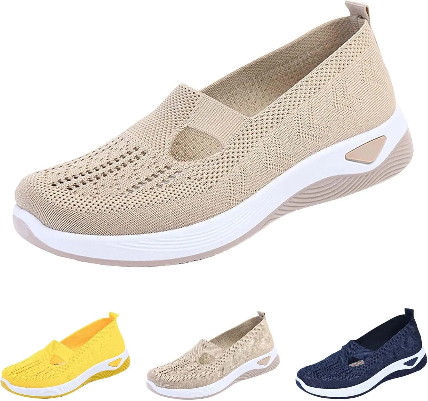 Women's Woven Orthopedic Breathable Soft Shoes Mens Dress Shoes Wide Feet Casual Shoes Slip On Women's Fashion Sneakers Slip On Tennis Shoe Loafers Casual Slip On