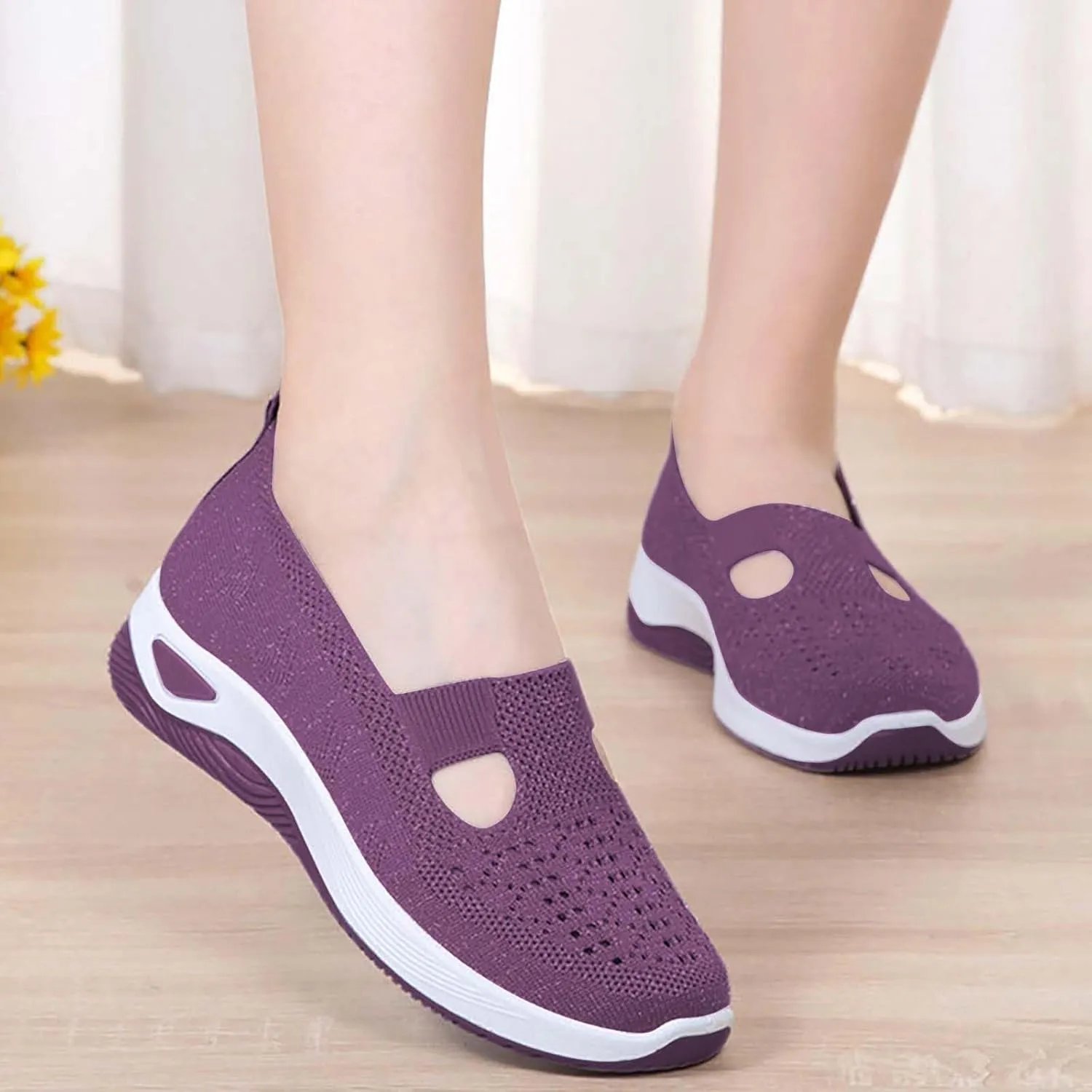 Women's Woven Orthopedic Breathable Soft Shoes Mens Dress Shoes Wide Feet Casual Shoes Slip On Women's Fashion Sneakers Slip On Tennis Shoe Loafers Casual Slip On