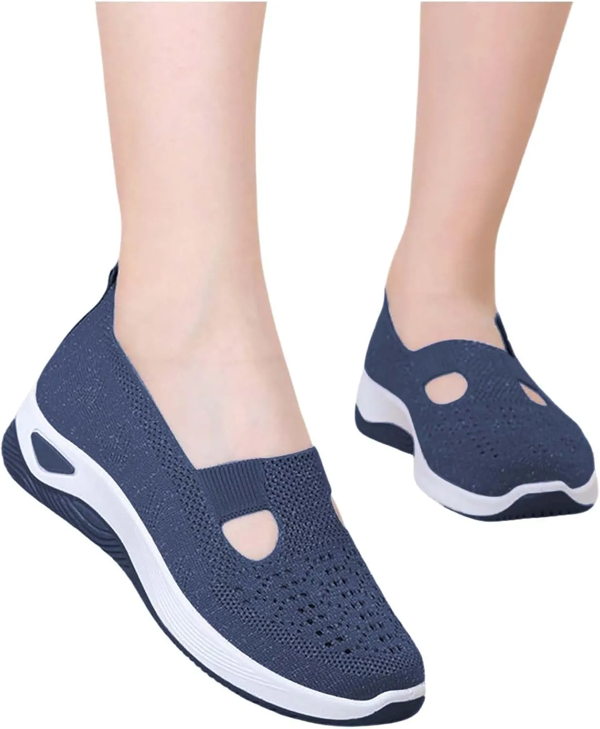 Women's Woven Orthopedic Breathable Soft Shoes Slip On Shoes Women Slip On Women's Casual Shoes Platform Sneakers Brown Tennis Shoe Loafers Casual Slip On