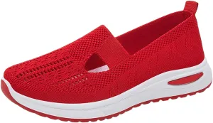 Women's Woven Orthopedic Breathable Soft Shoes Womens Tennis Shoes Slip On Casual Shoes for Fall Slip On Sneakers Slip On Tennis Shoe Loafers Casual Slip On