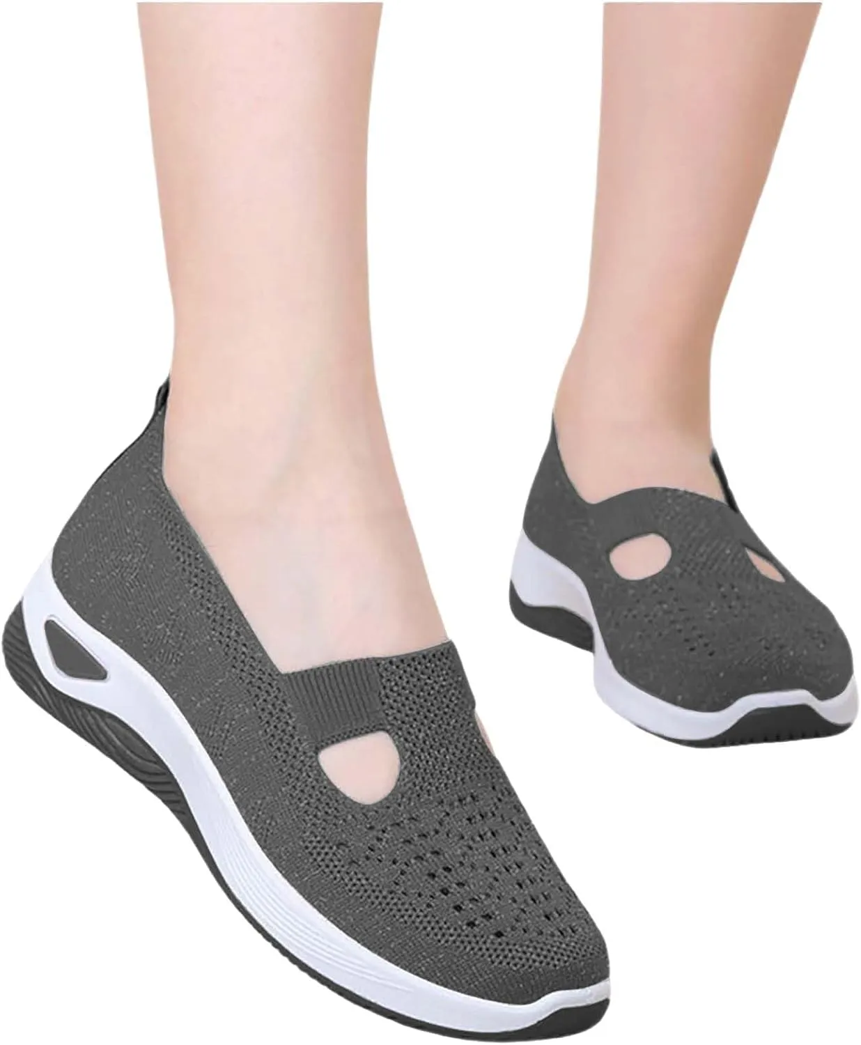 Women's Woven Orthopedic Breathable Soft Shoes Womens Tennis Shoes Slip On Casual Shoes for Fall Slip On Sneakers Slip On Tennis Shoe Loafers Casual Slip On