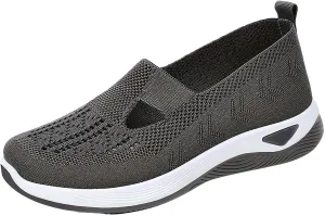 Women's Woven Orthopedic Breathable Soft Shoes Womens Tennis Shoes Slip On Casual Shoes for Fall Slip On Sneakers Slip On Tennis Shoe Loafers Casual Slip On