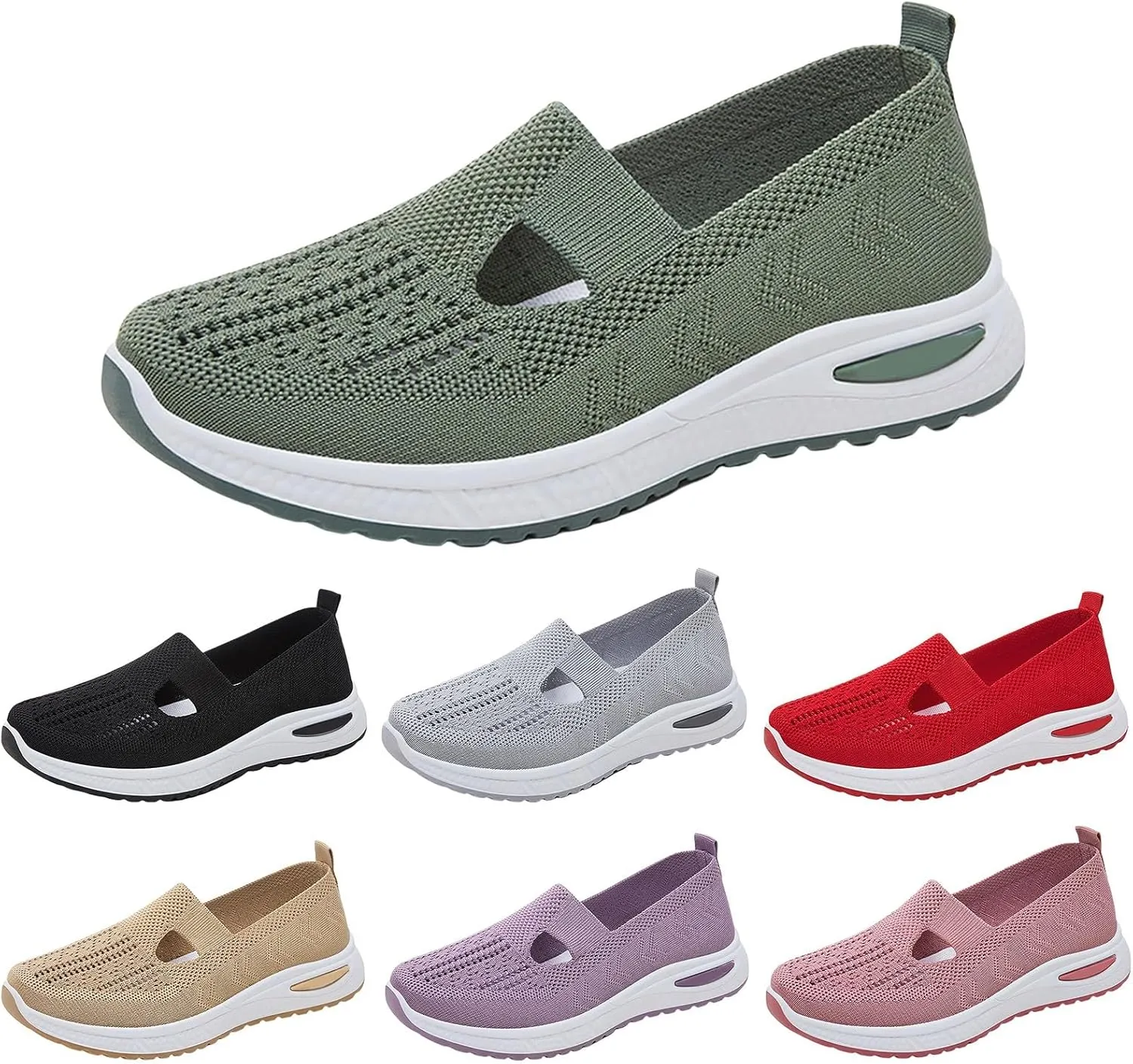 Women's Woven Orthopedic Breathable Soft Shoes Womens Tennis Shoes Slip On Casual Shoes for Fall Slip On Sneakers Slip On Tennis Shoe Loafers Casual Slip On